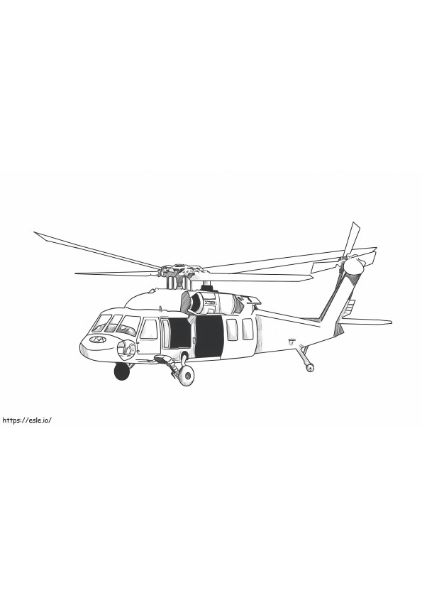 Tulostettava helikopteri värityskuva