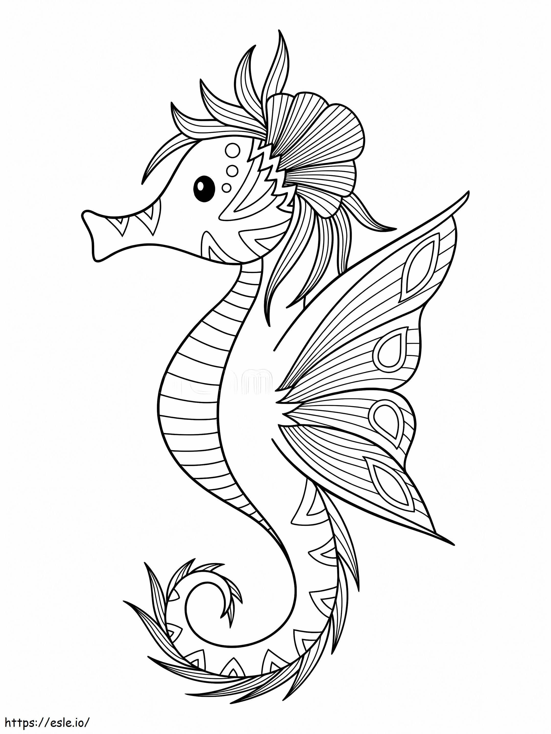 Fairytail Seahorse coloring page