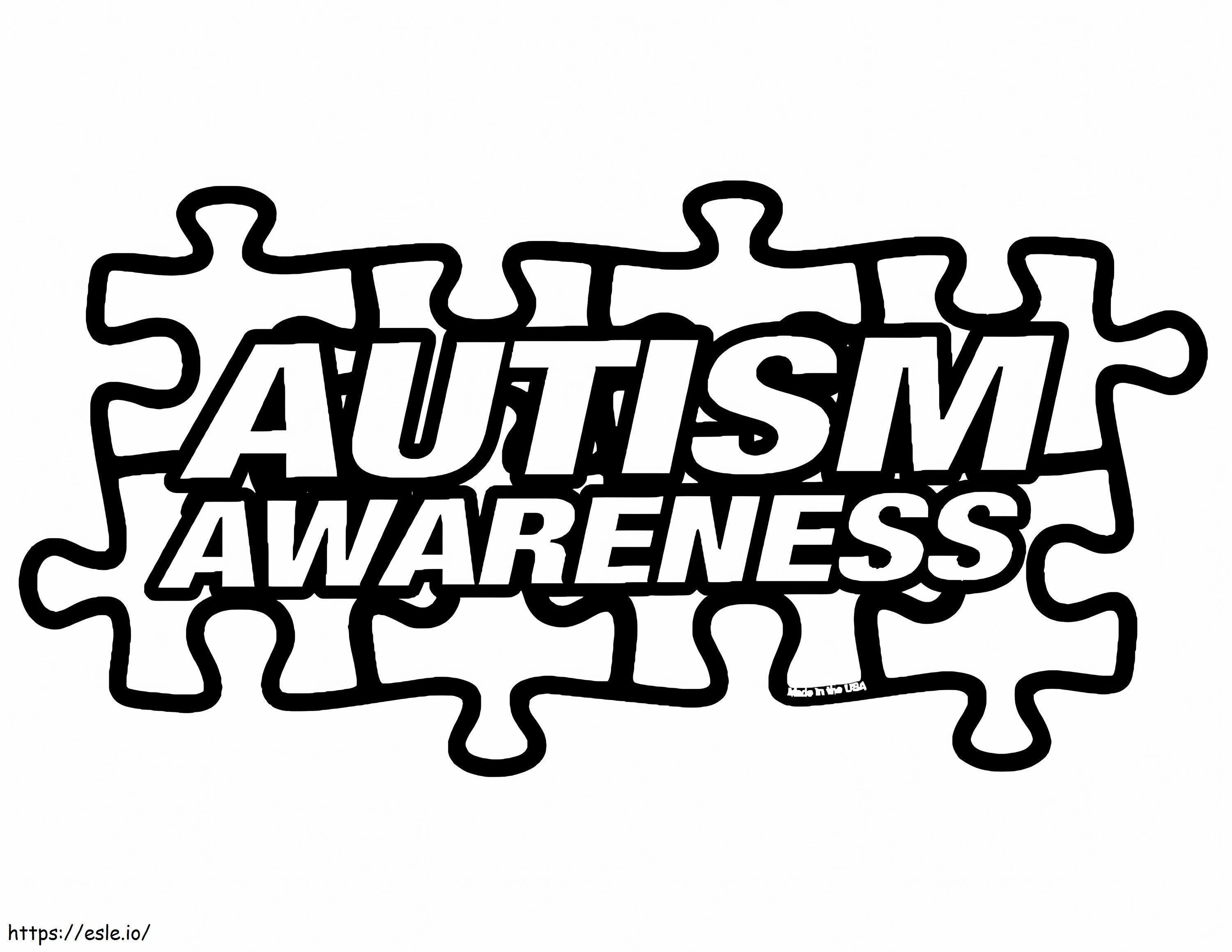 Free Autism Awareness coloring page