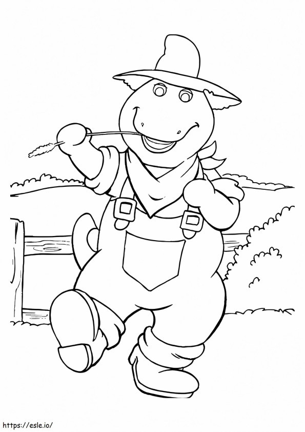 1526561863 The Cowboy Barney A4 coloring page