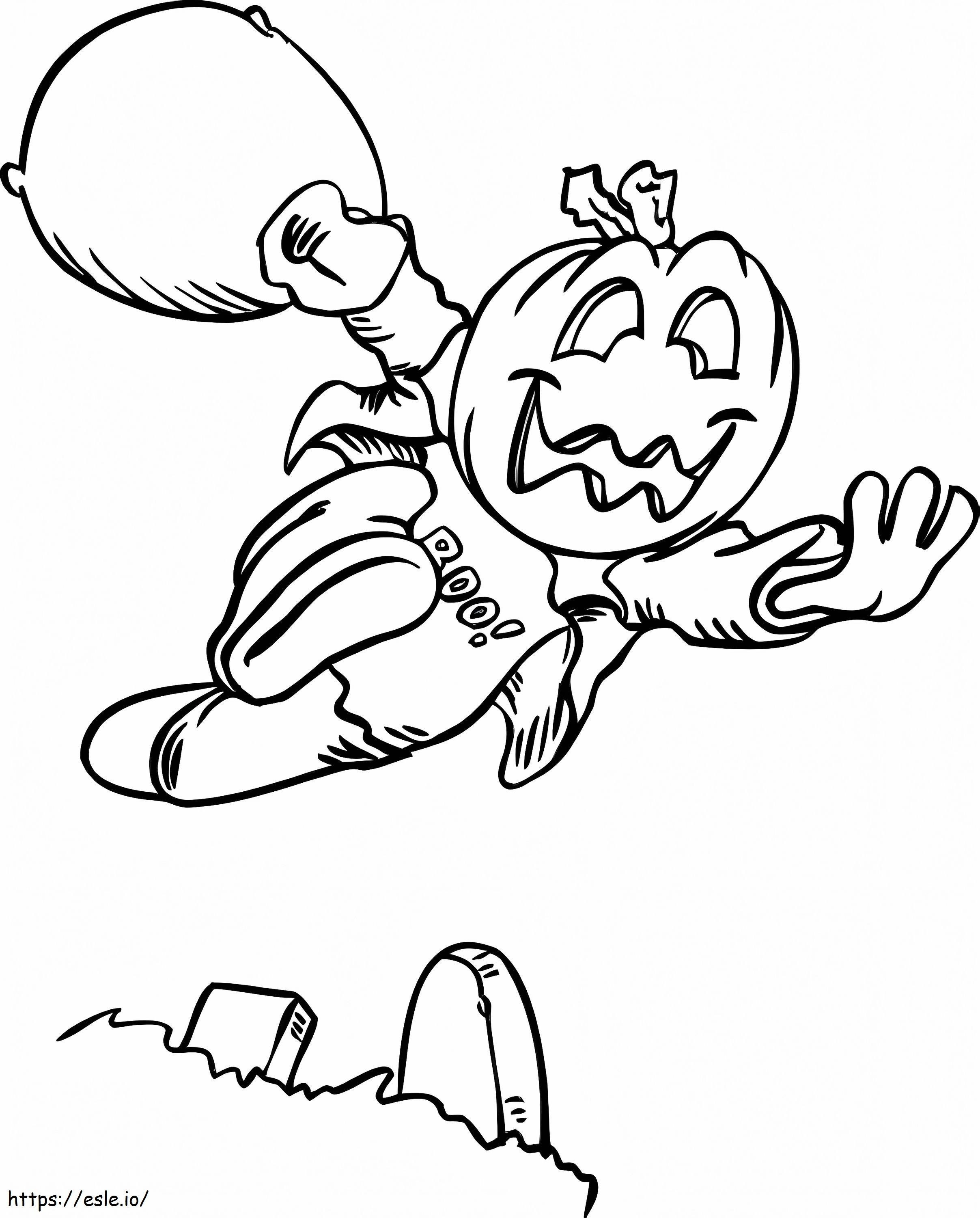 Cute Pumpkin Head coloring page