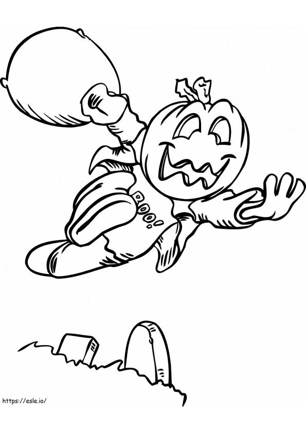 Cute Pumpkin Head coloring page