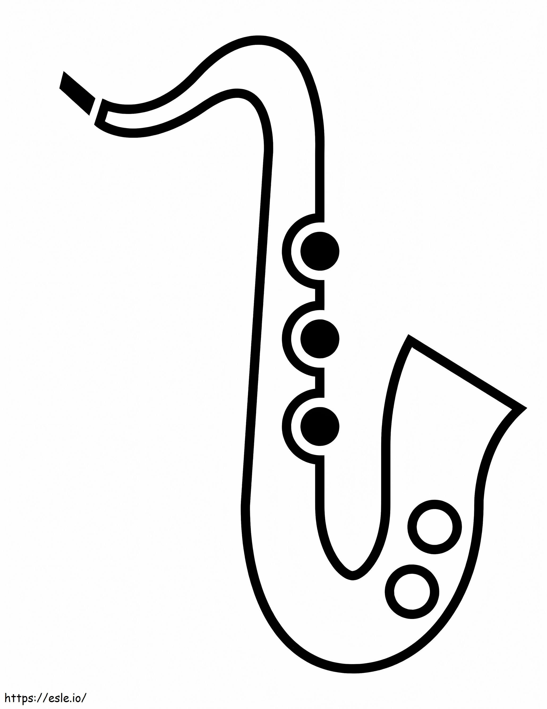 Coloriage Saxophone simple 2 à imprimer dessin