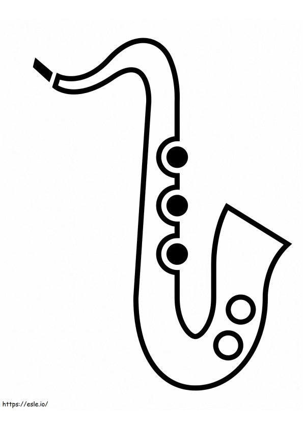 Saxofoon Eenvoudig 2 kleurplaat