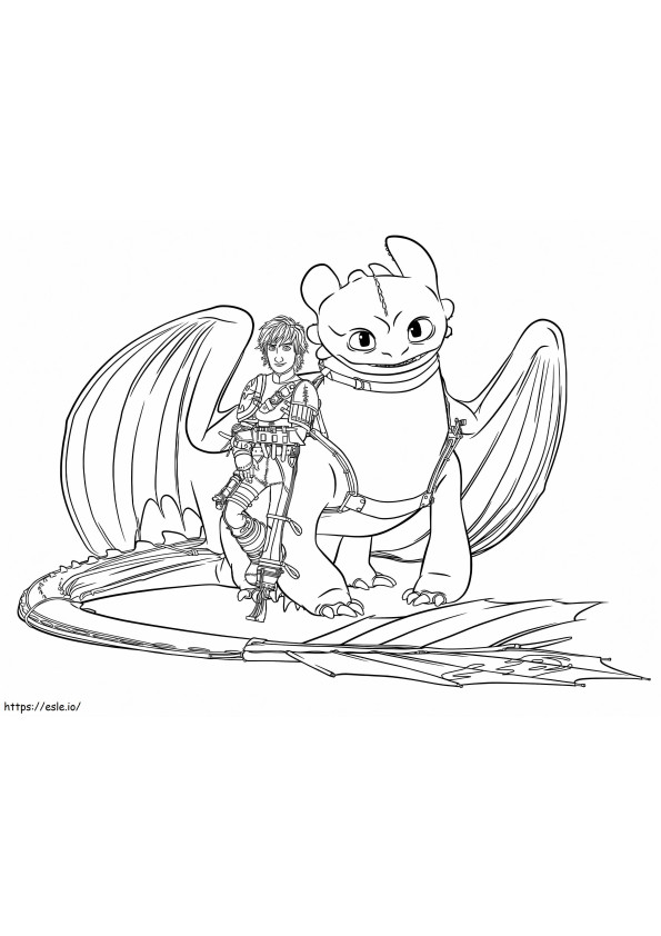 Toothless And Hippo coloring page