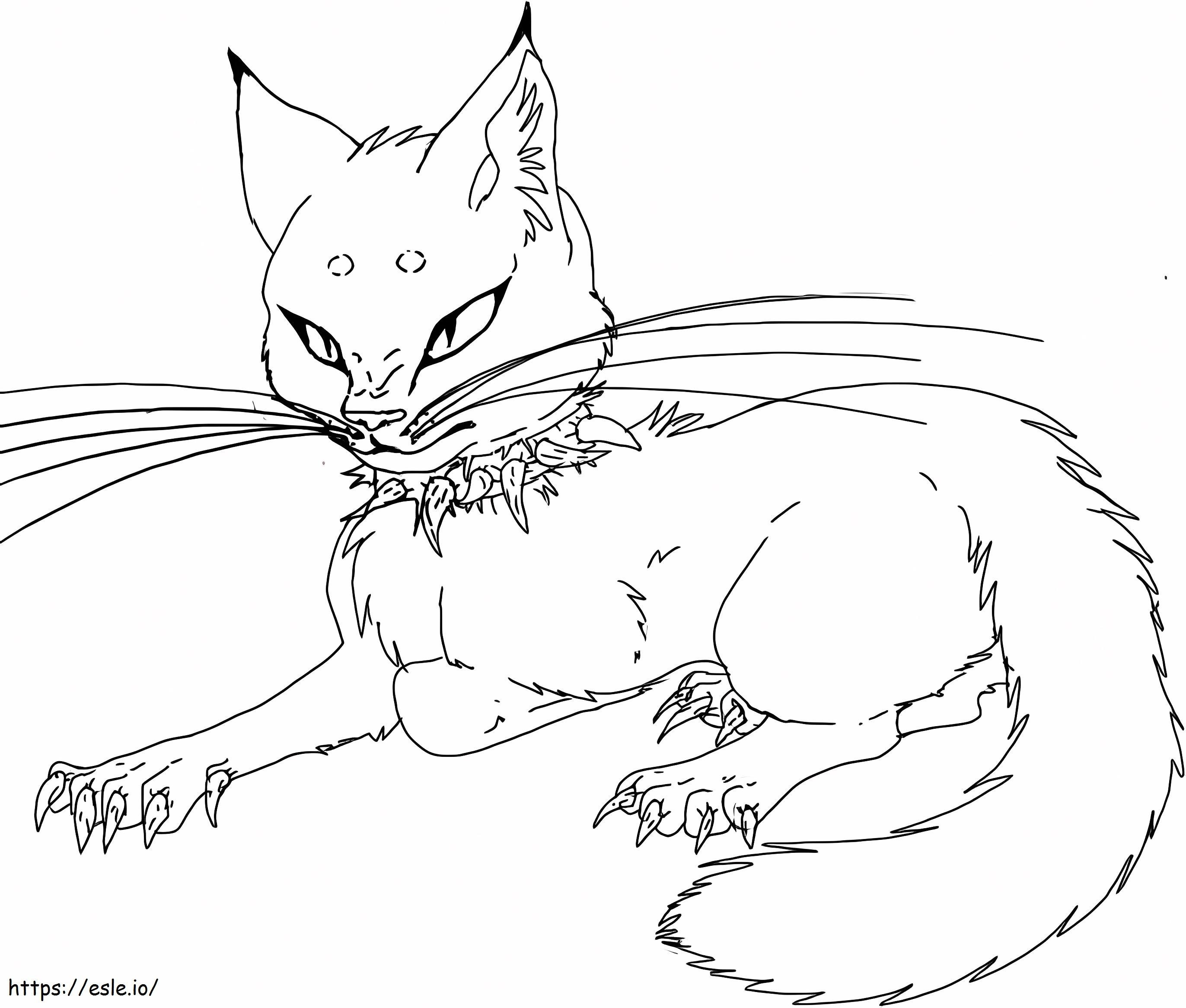 Warrior Cat Lying coloring page