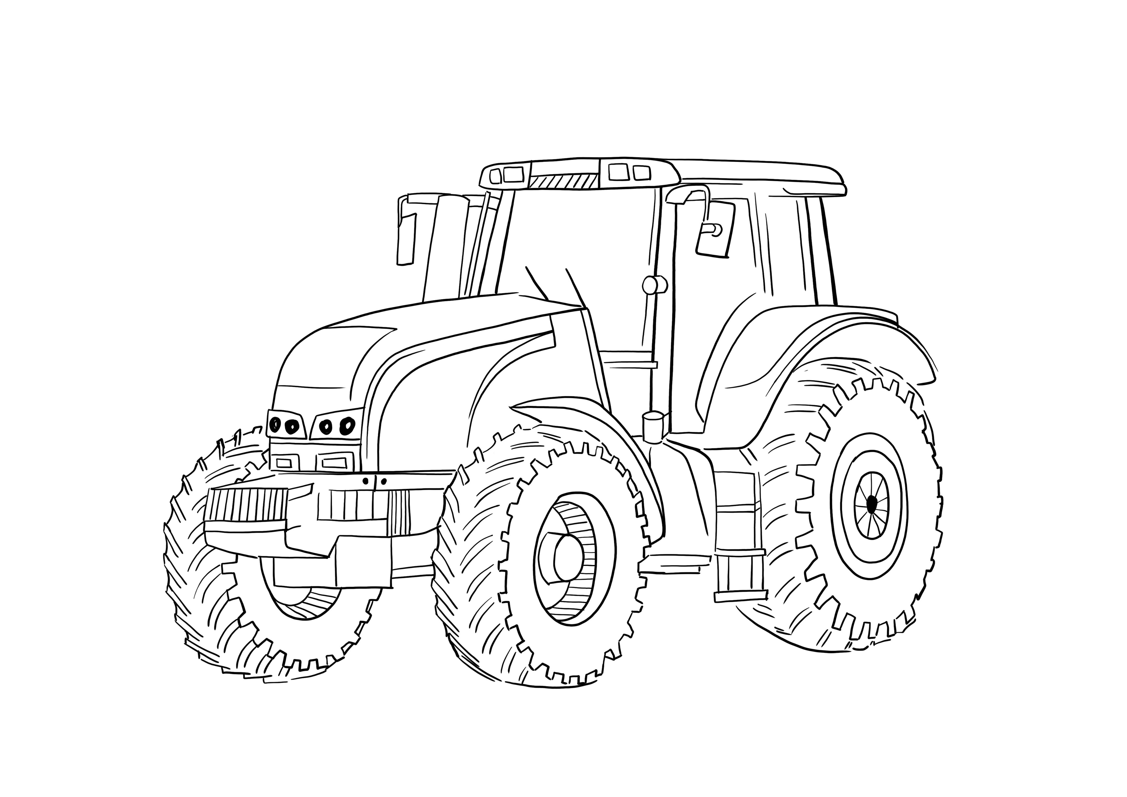Desenho de Tractor agrícola para colorir