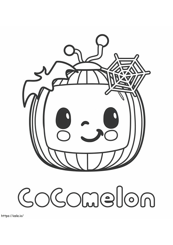 Logotipo De Cocomelón De Halloween para colorear
