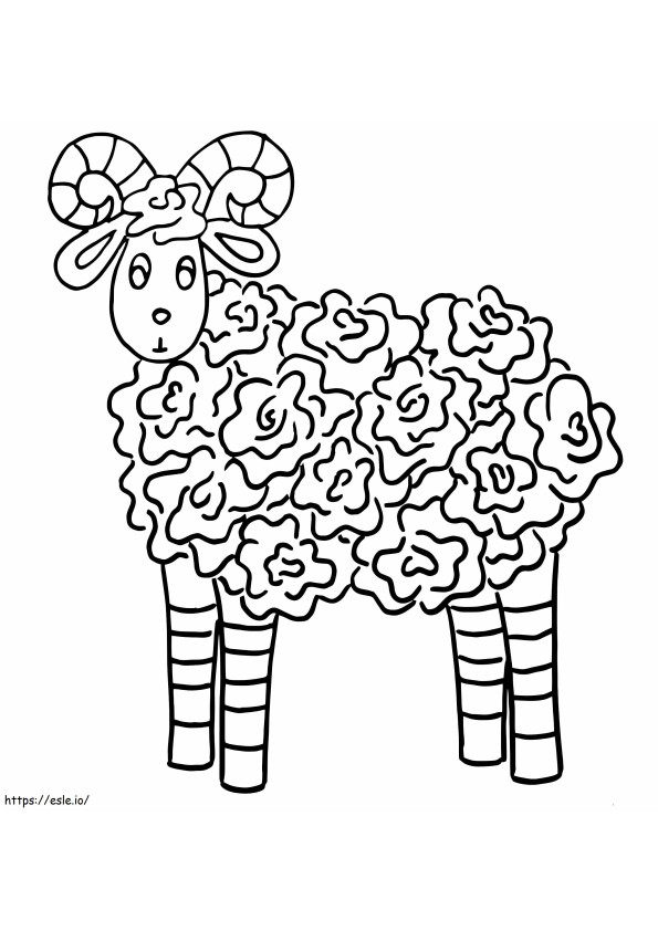 Coloriage Mouton Rose Alebrije à imprimer dessin