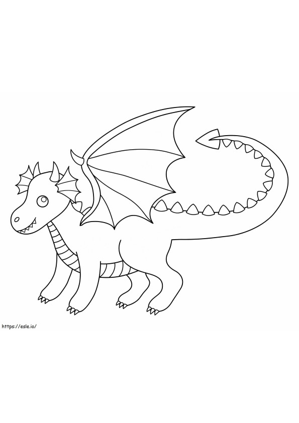 Coloriage Dragon de dessin animé mignon à imprimer dessin