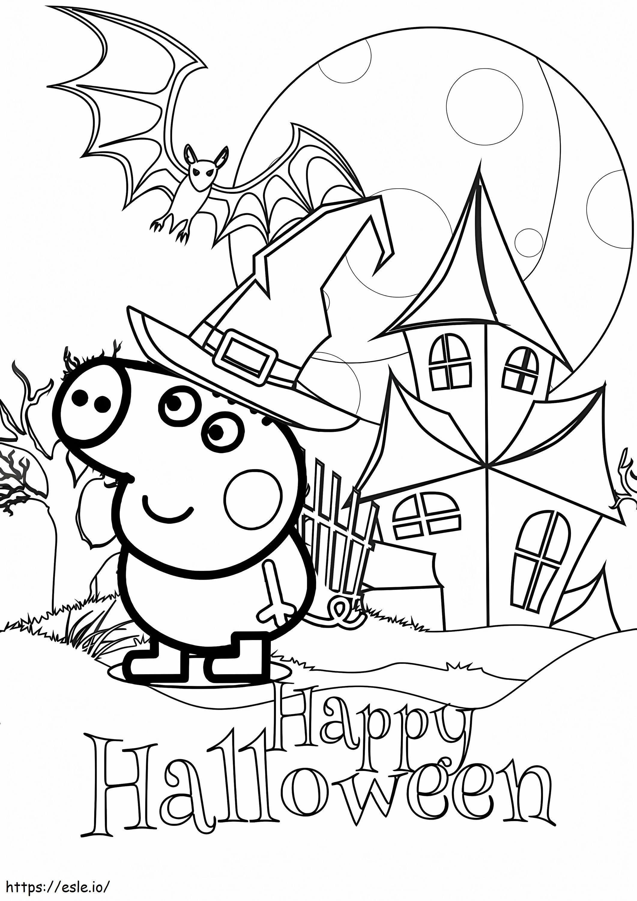 Coloriage Peppa Pig Un Halloween à imprimer dessin