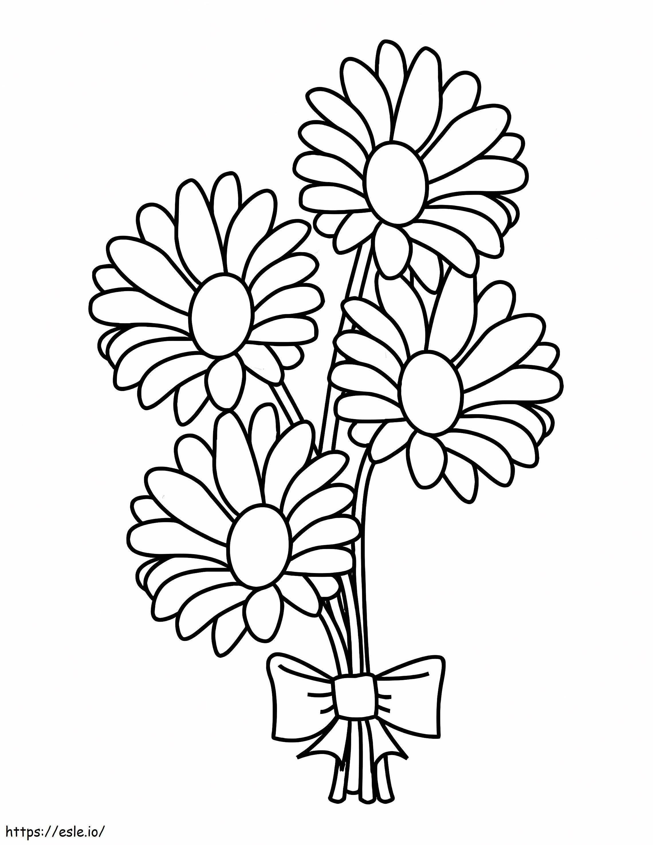 Coloriage Bouquet De Marguerites à imprimer dessin