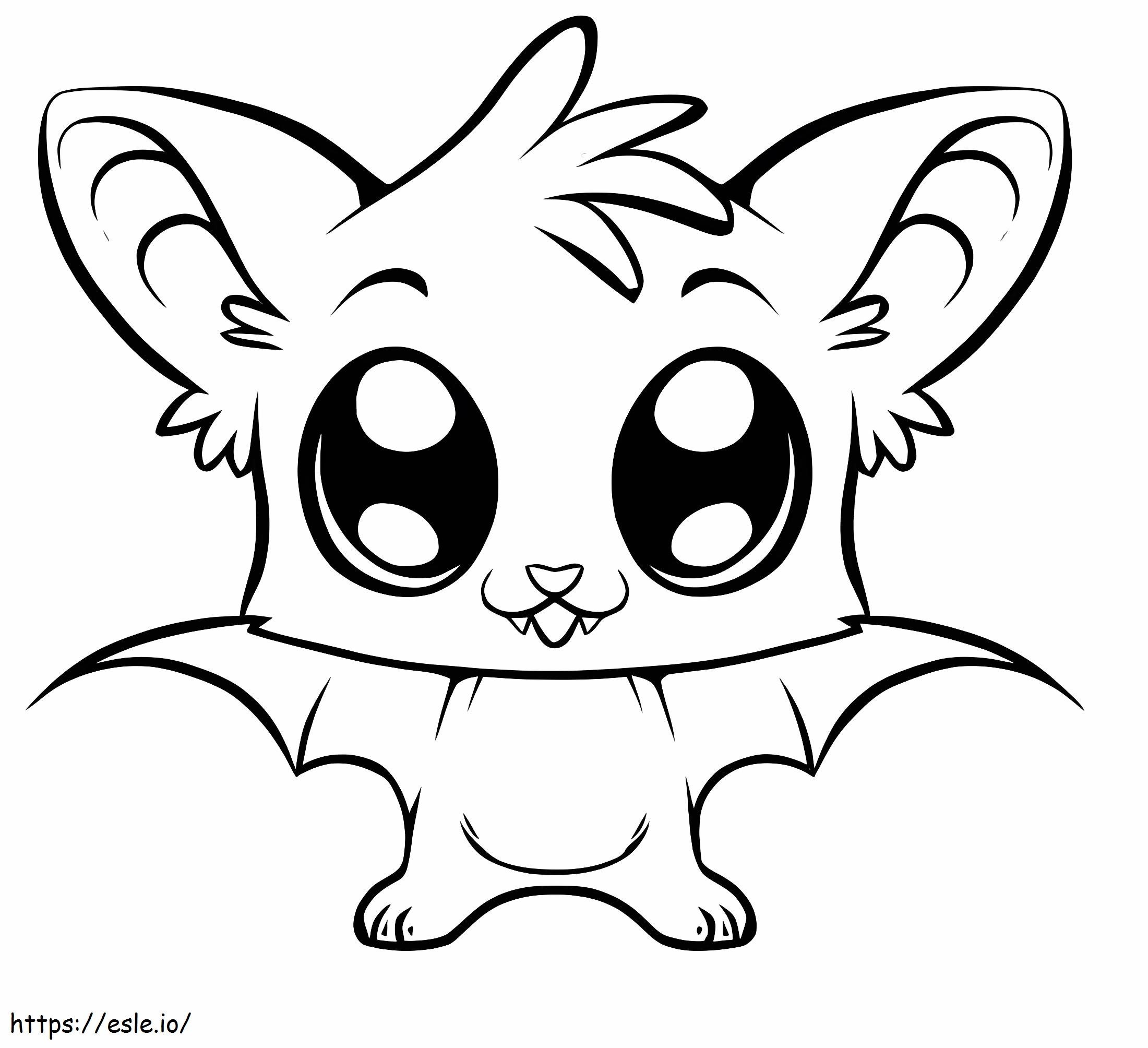 Murciélago Kawaii para colorear