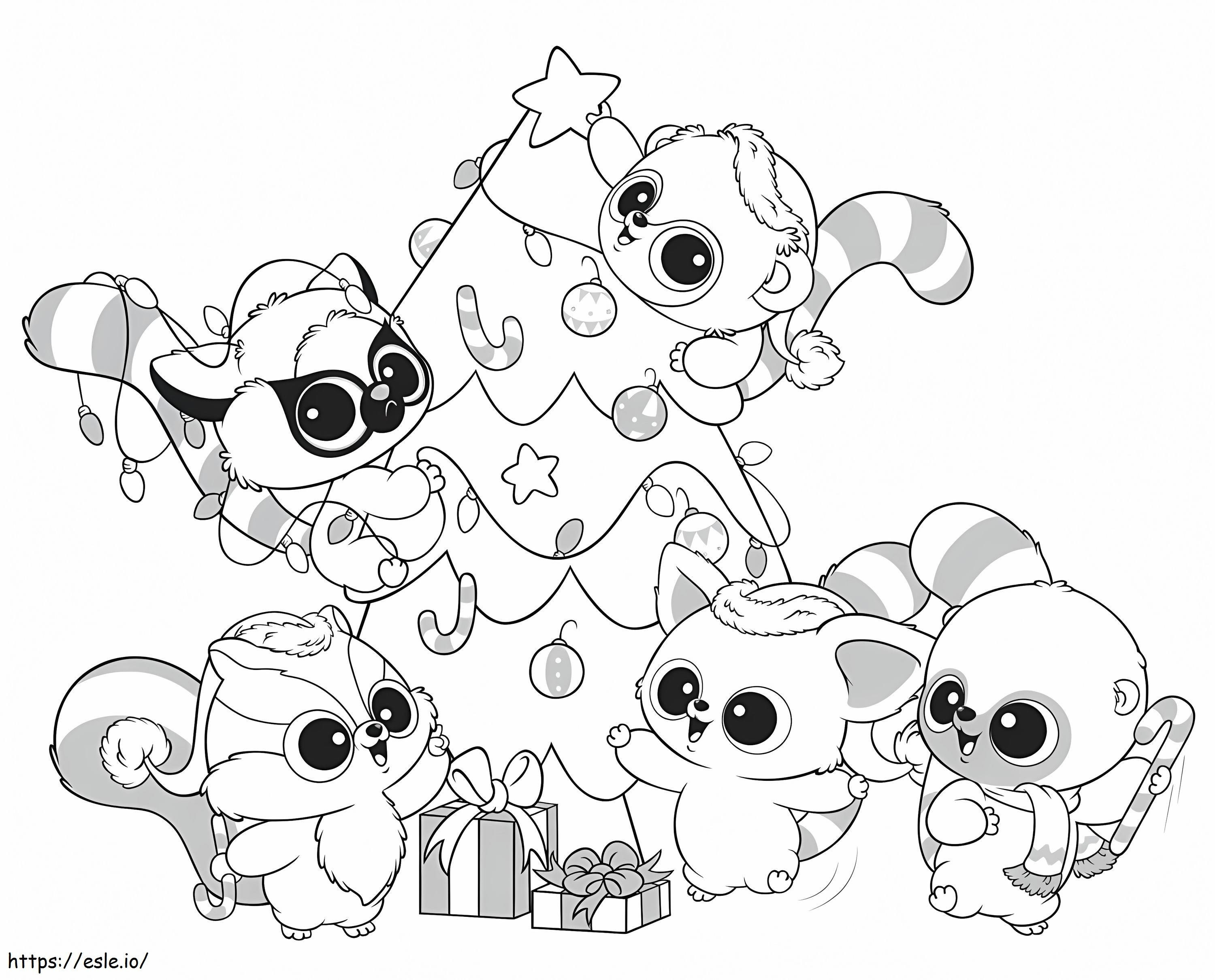 YooHoo And Friends On Christmas coloring page