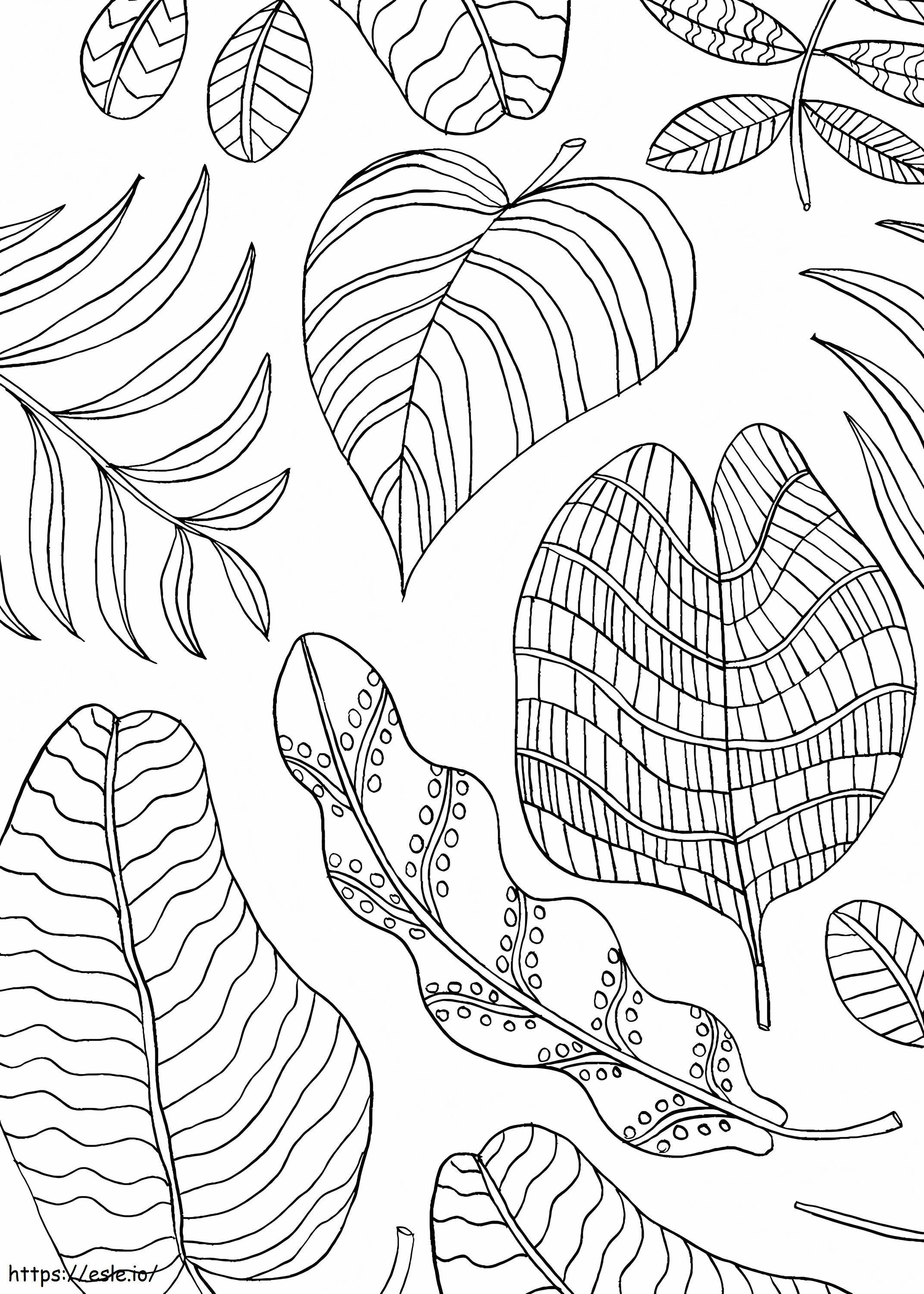 Nature Leaf Mindfulness coloring page