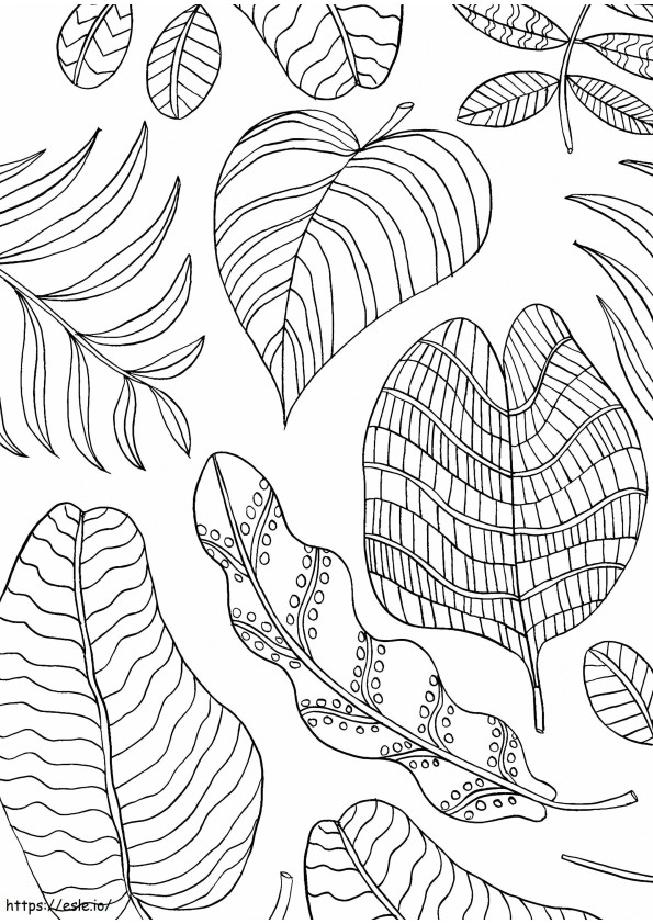 Coloriage Pleine conscience des feuilles de la nature à imprimer dessin