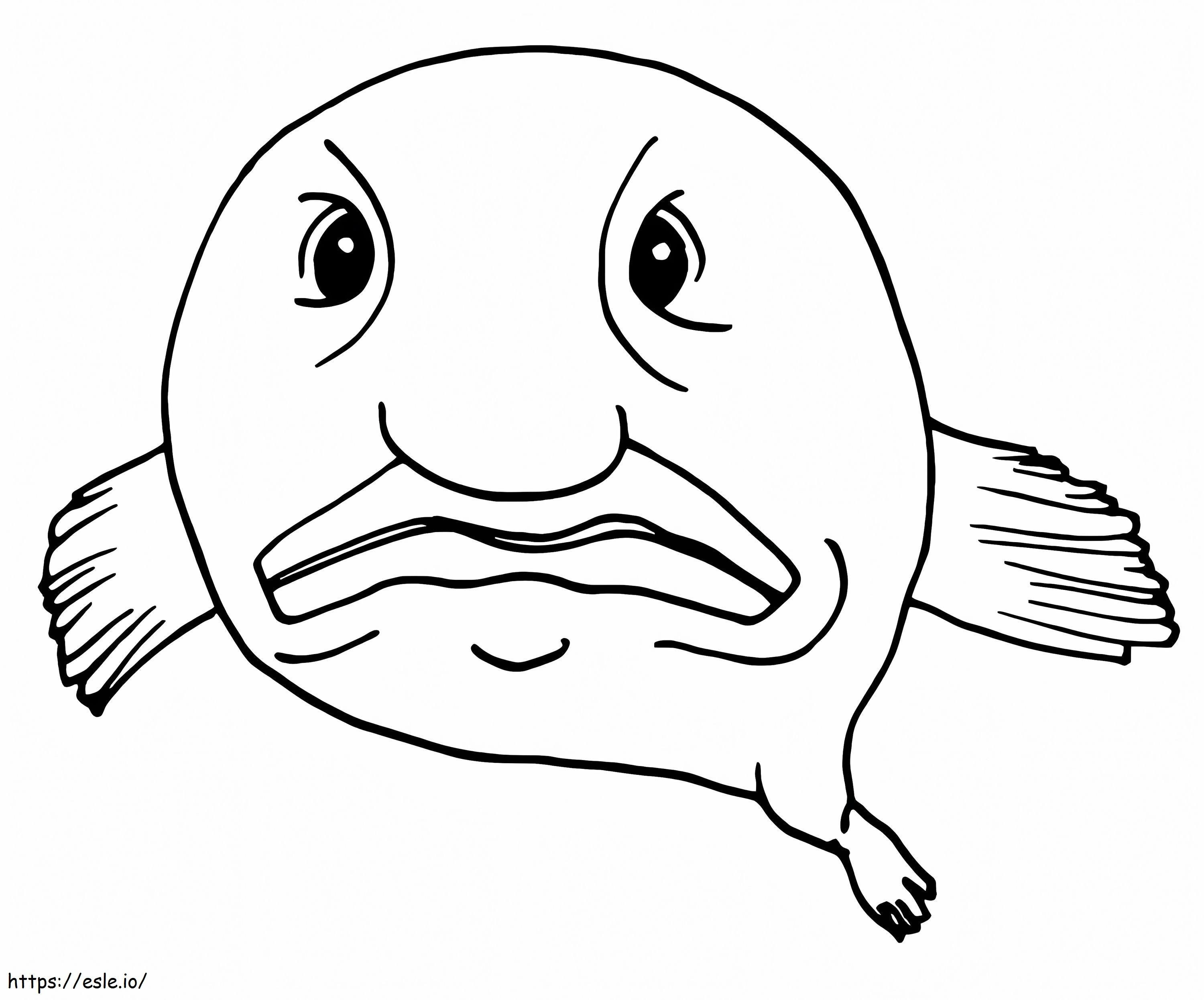 Vihainen Blobfish värityskuva