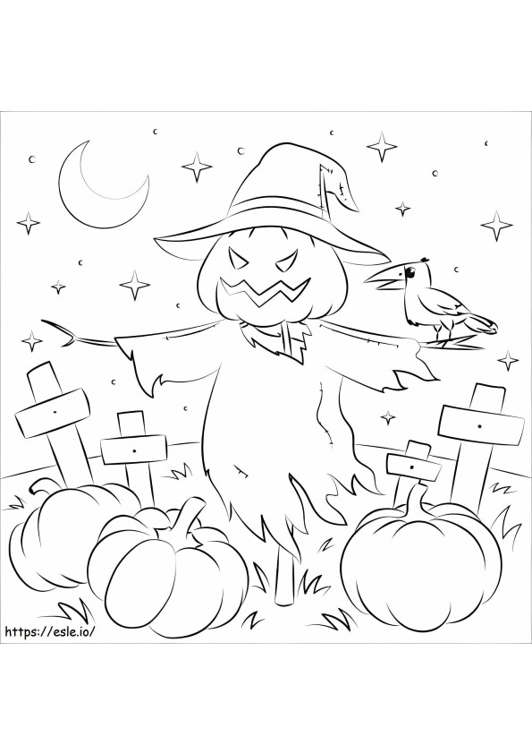 Scarecrow Witch coloring page