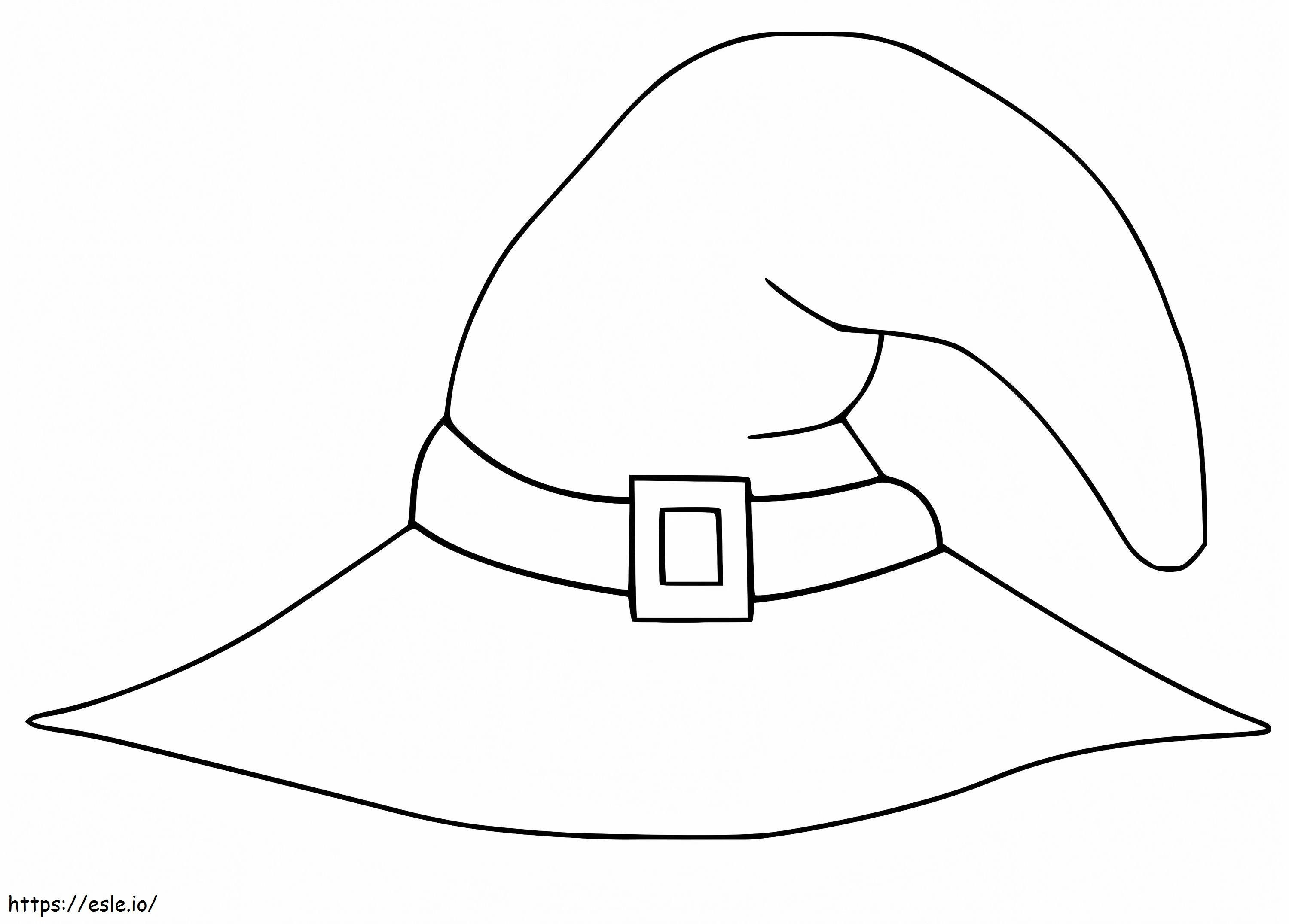 Sombrero de bruja sencillo para colorear