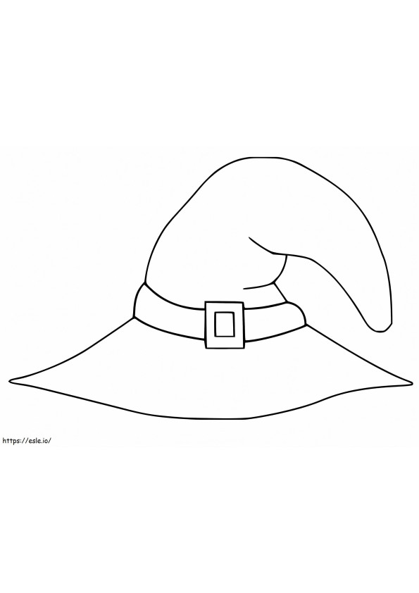 Sombrero de bruja sencillo para colorear