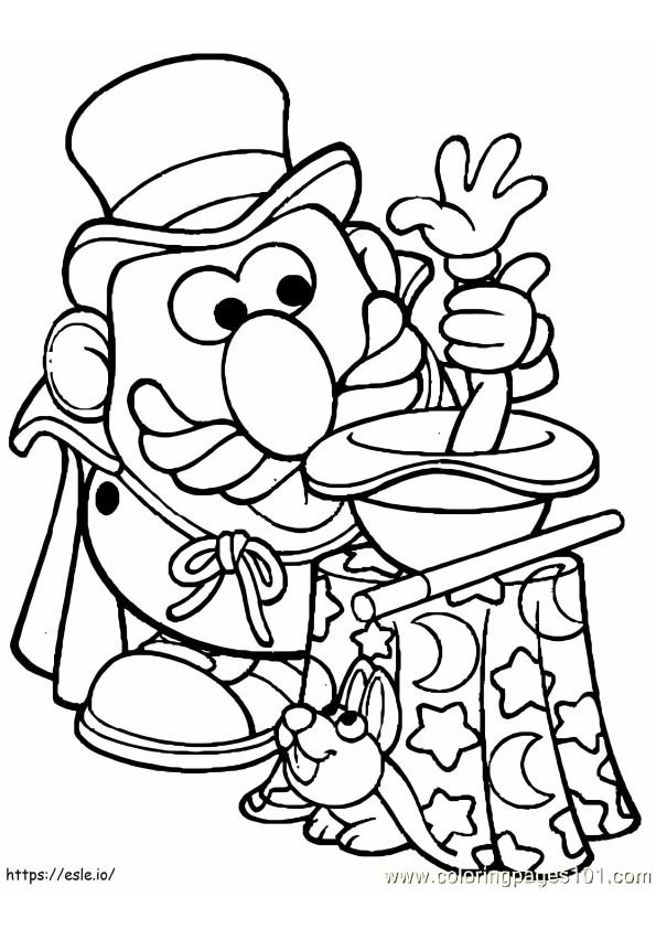 Magician Mr. Potato Head coloring page