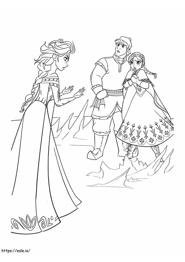 Elsa Kristoff And Anna coloring page