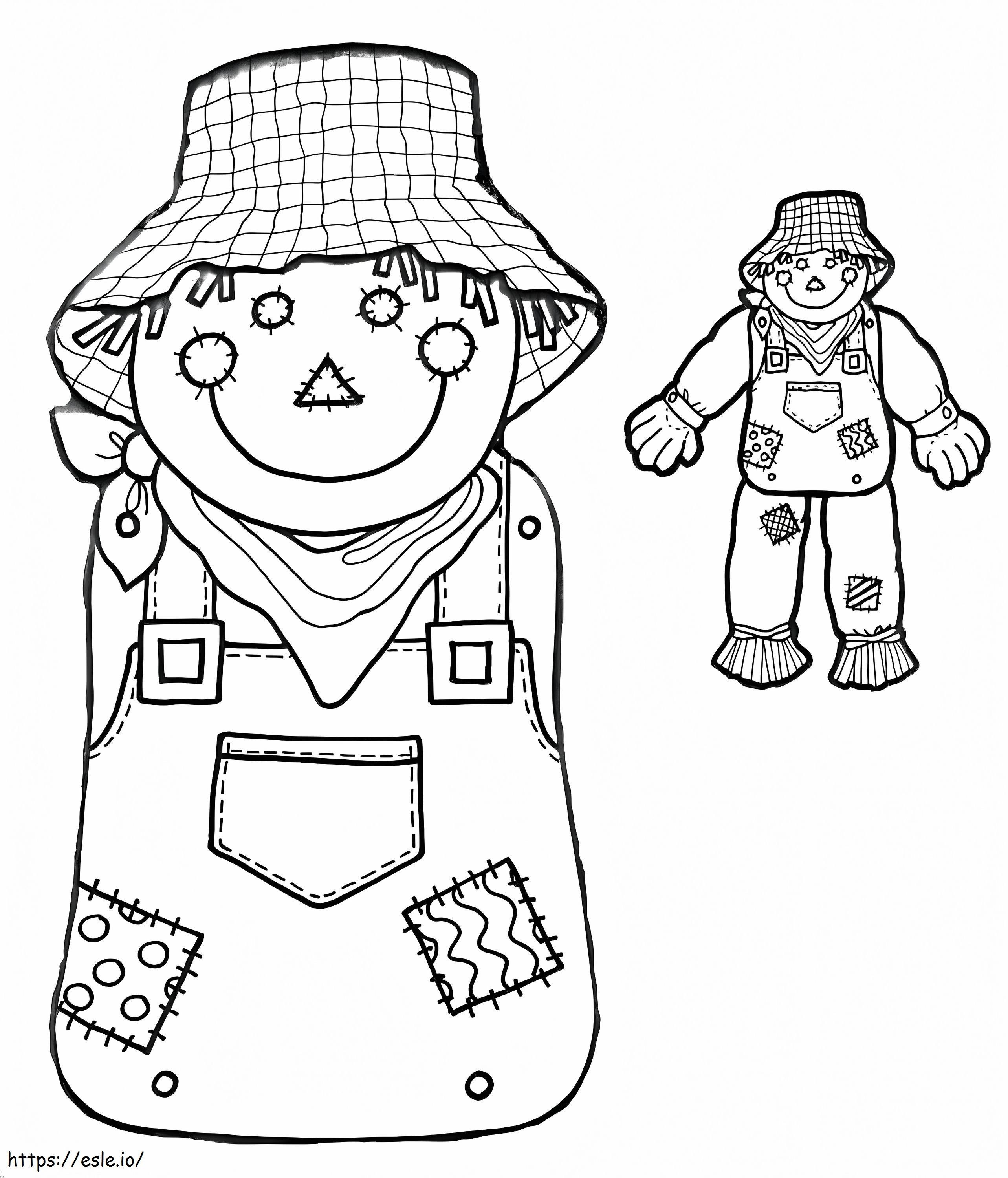 Two Scarecrows coloring page