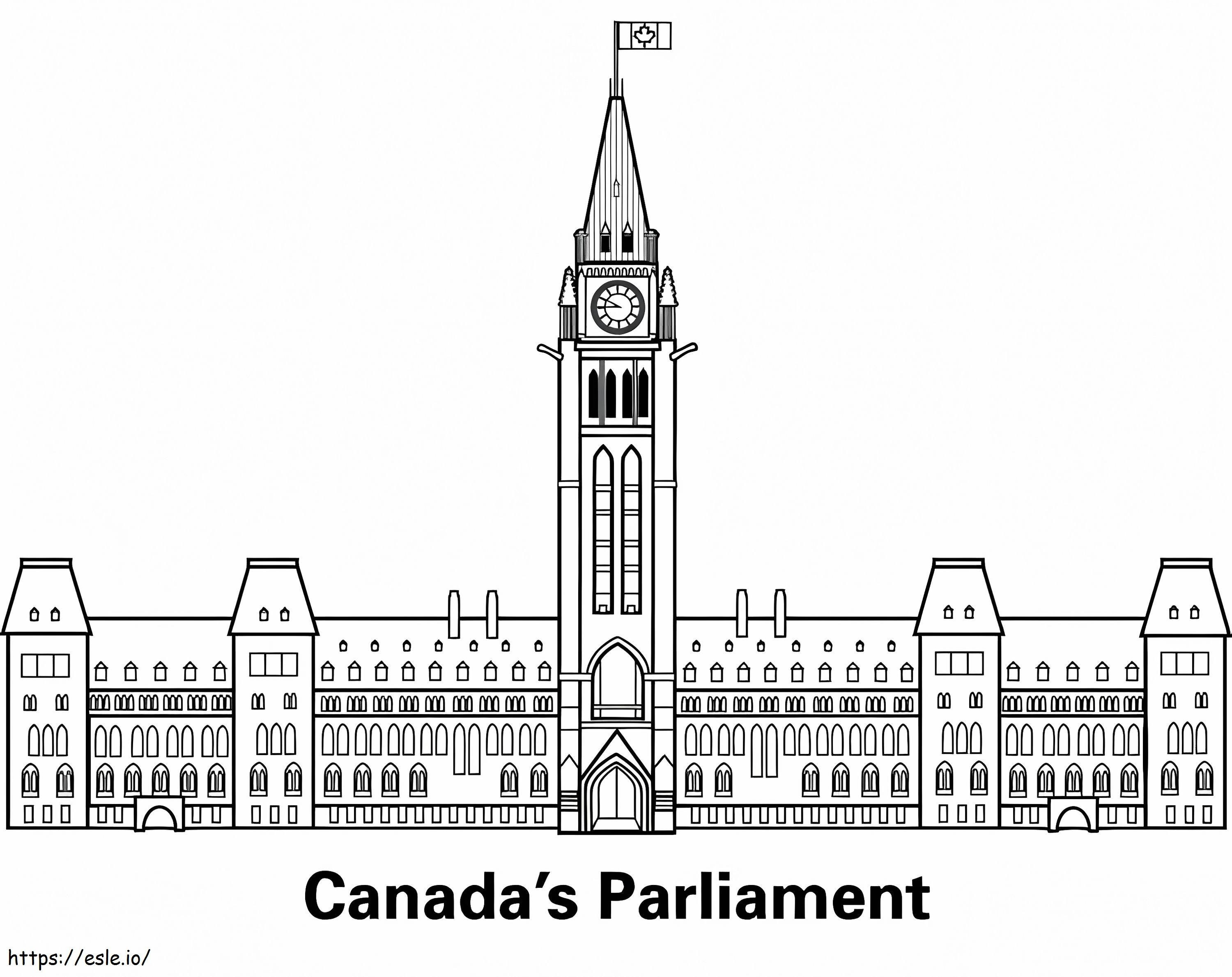 カナダ国会議事堂 ぬりえ - 塗り絵