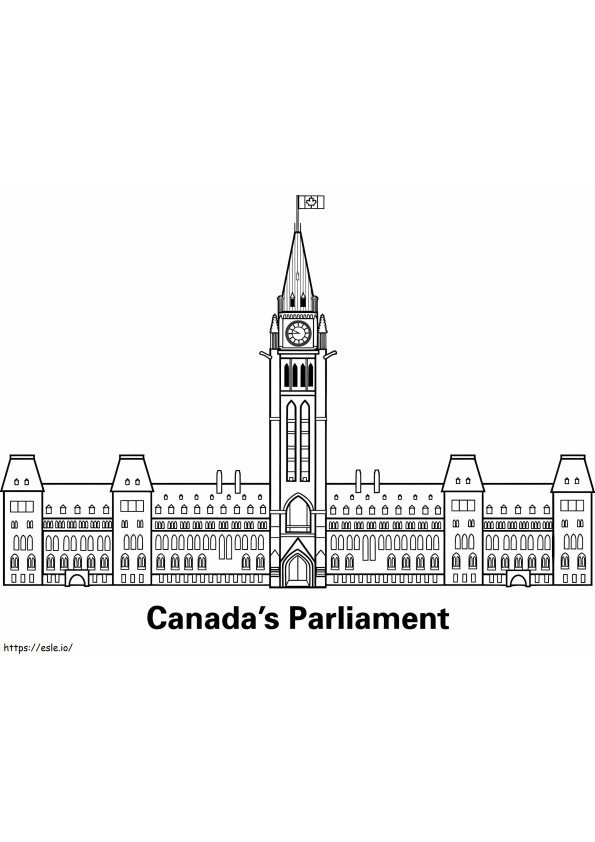 カナダ国会議事堂 ぬりえ - 塗り絵