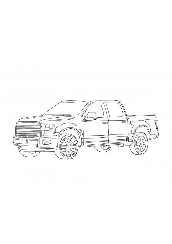 Ford F150 Pickup Truck free coloring page for kids