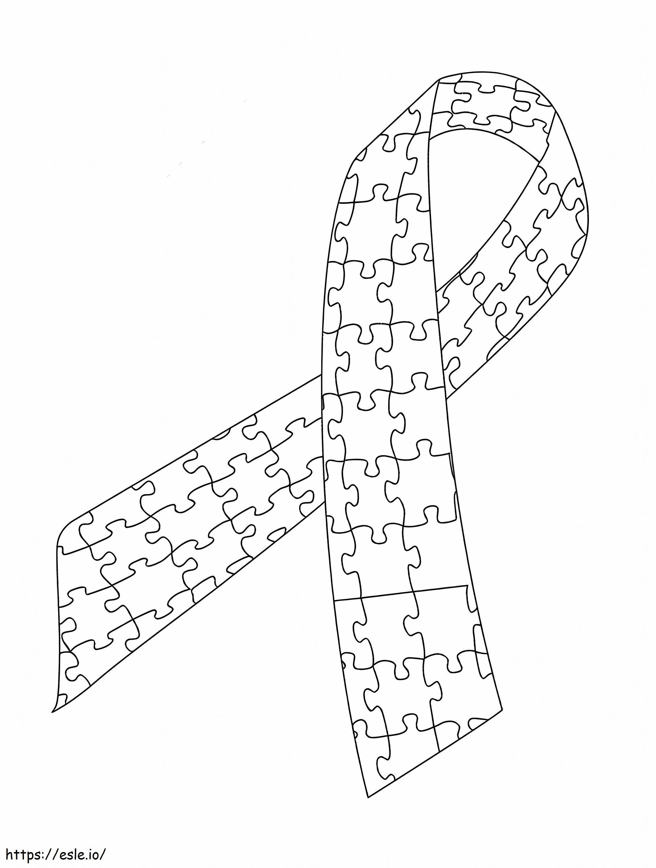 Free Autism Awareness Ribbon coloring page