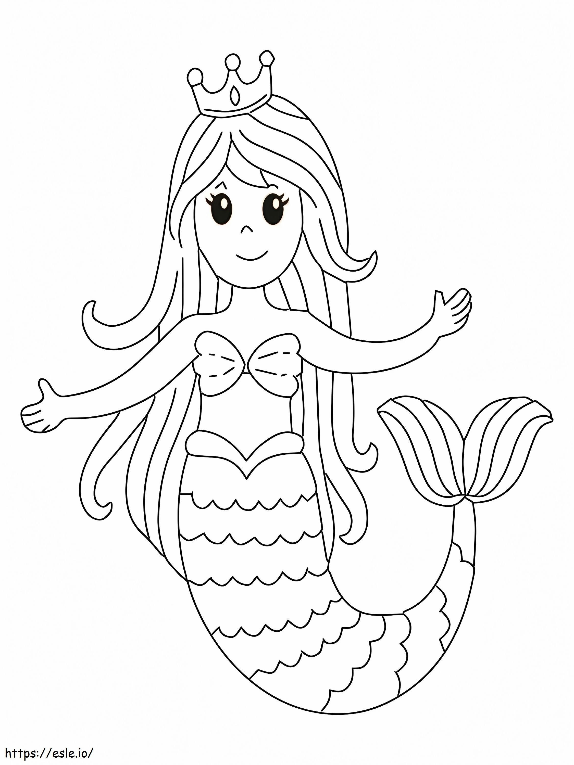 Niedliche lächelnde Meerjungfrau ausmalbilder