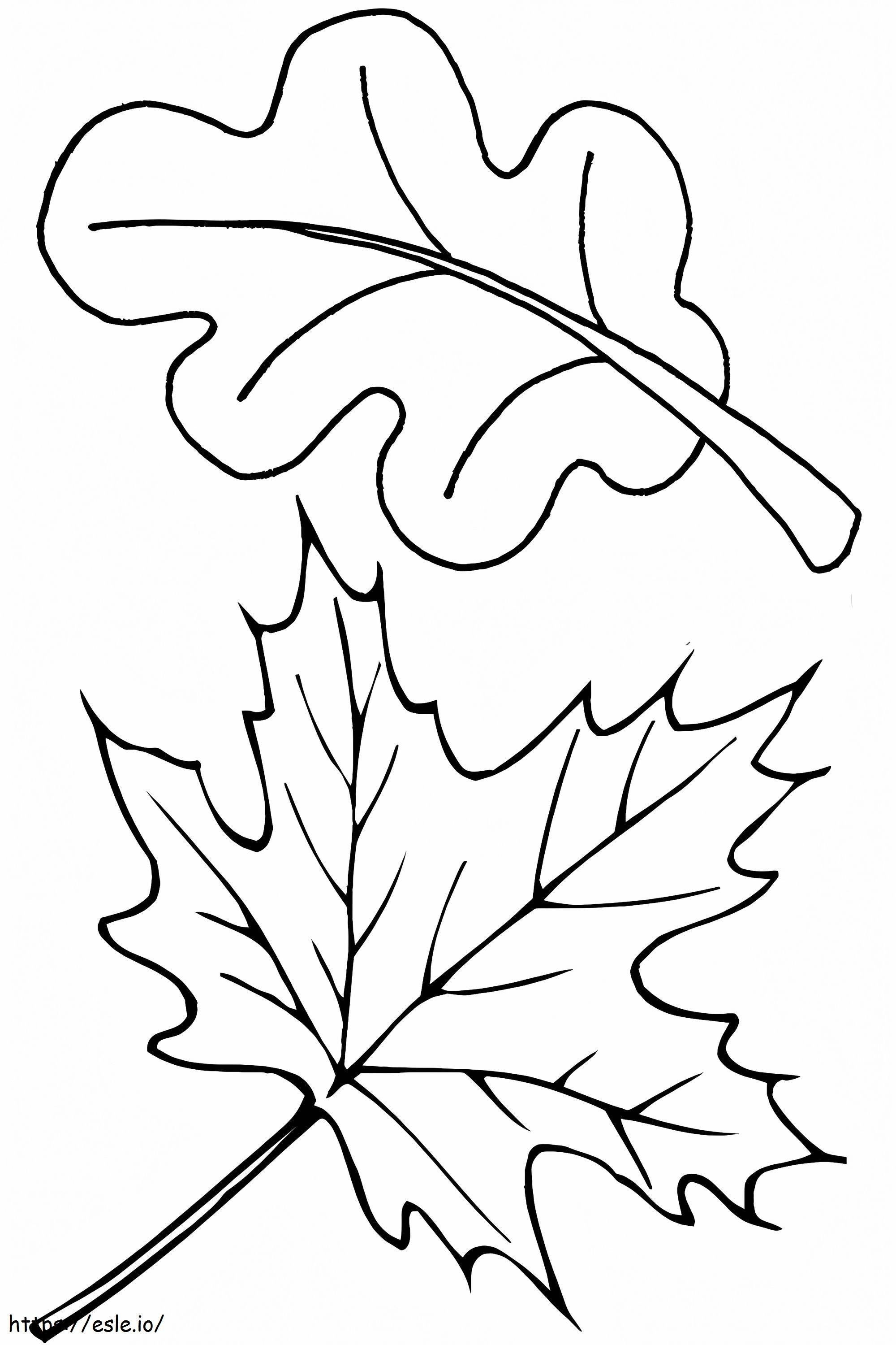 Two Autumn Leaves coloring page