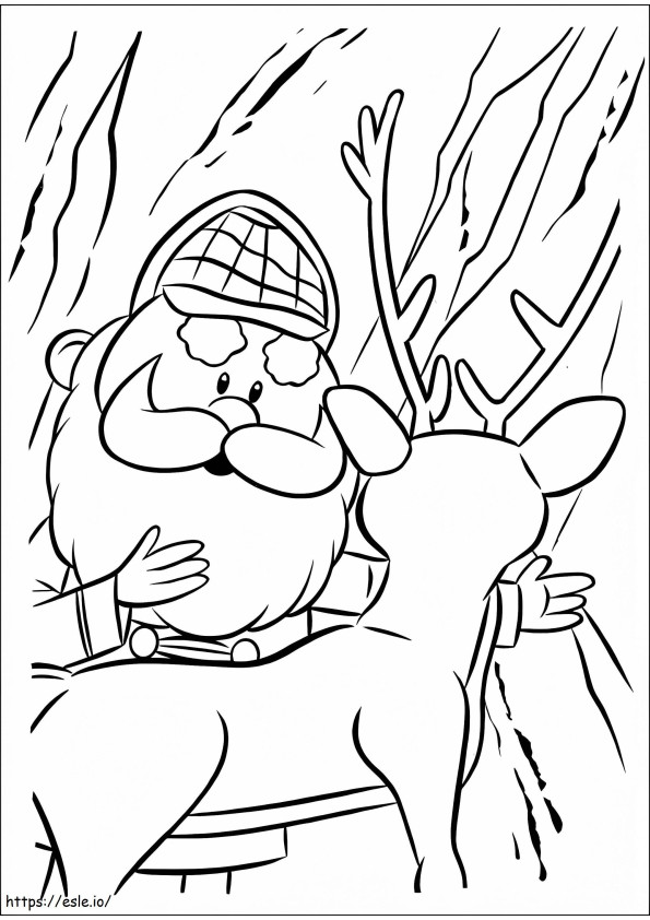 Coloriage Rudolph avec Yukon Cornelius à imprimer dessin