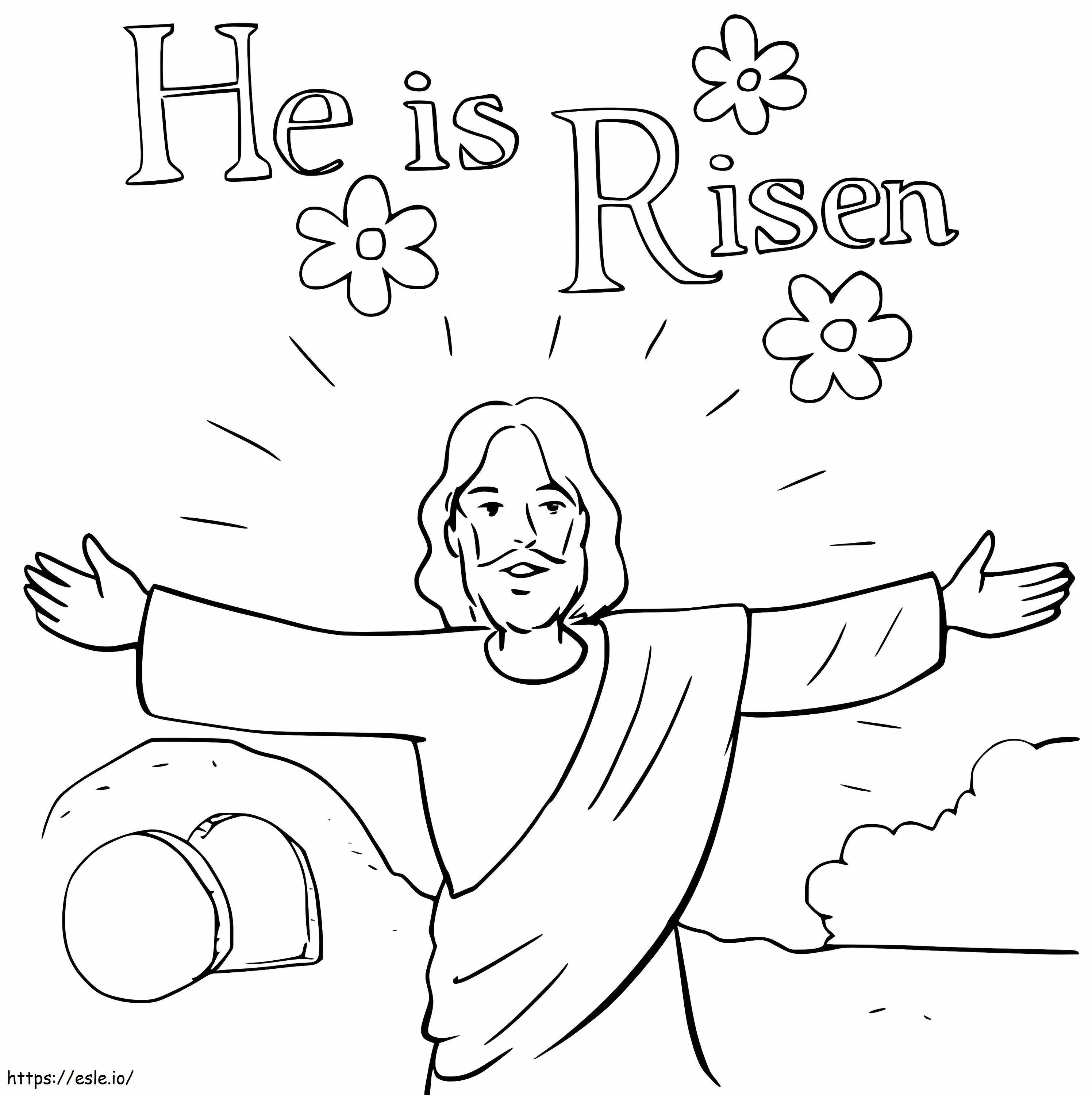 Printable He Is Risen coloring page