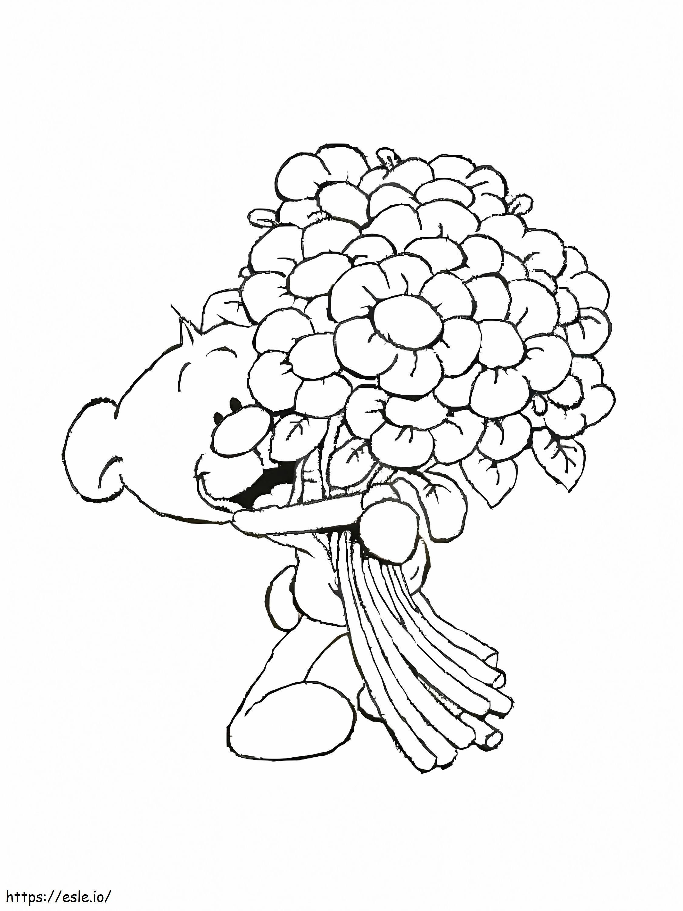 Coloriage Pimboli avec des fleurs à imprimer dessin