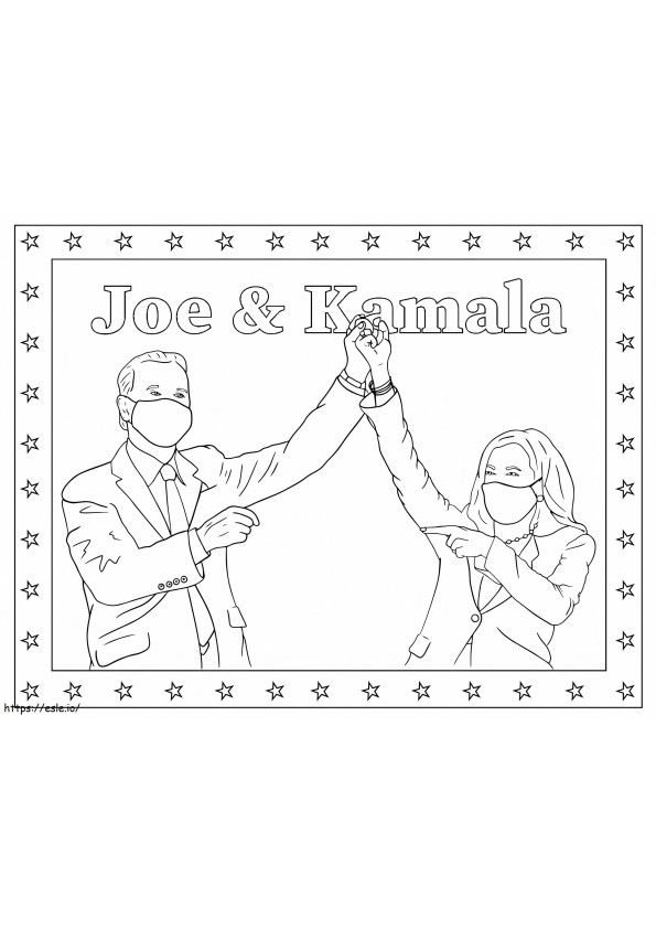 Coloriage Inauguration de Joe Biden et Kamala Harris à imprimer dessin