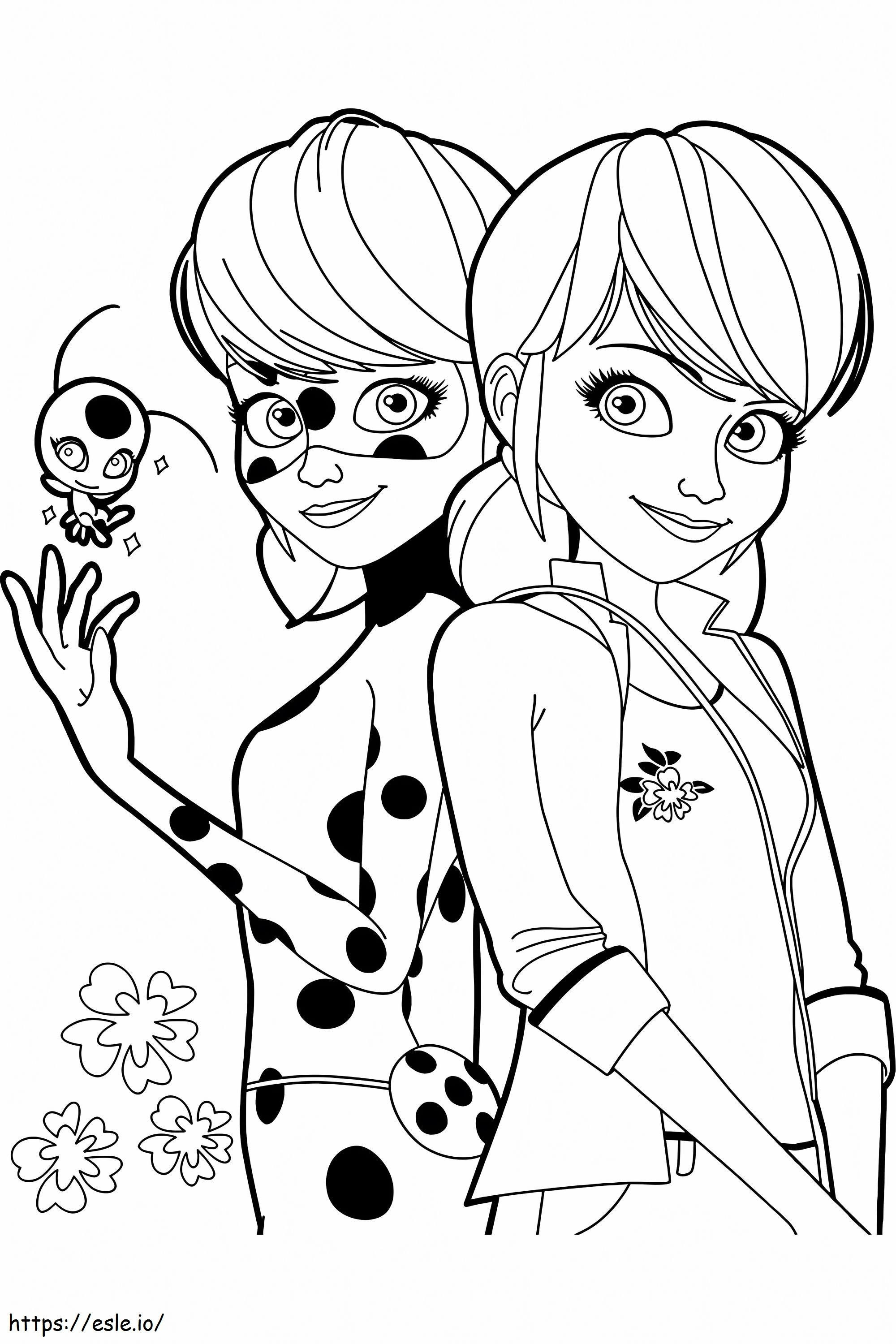 Ladybug And Cat Noir 1 coloring page
