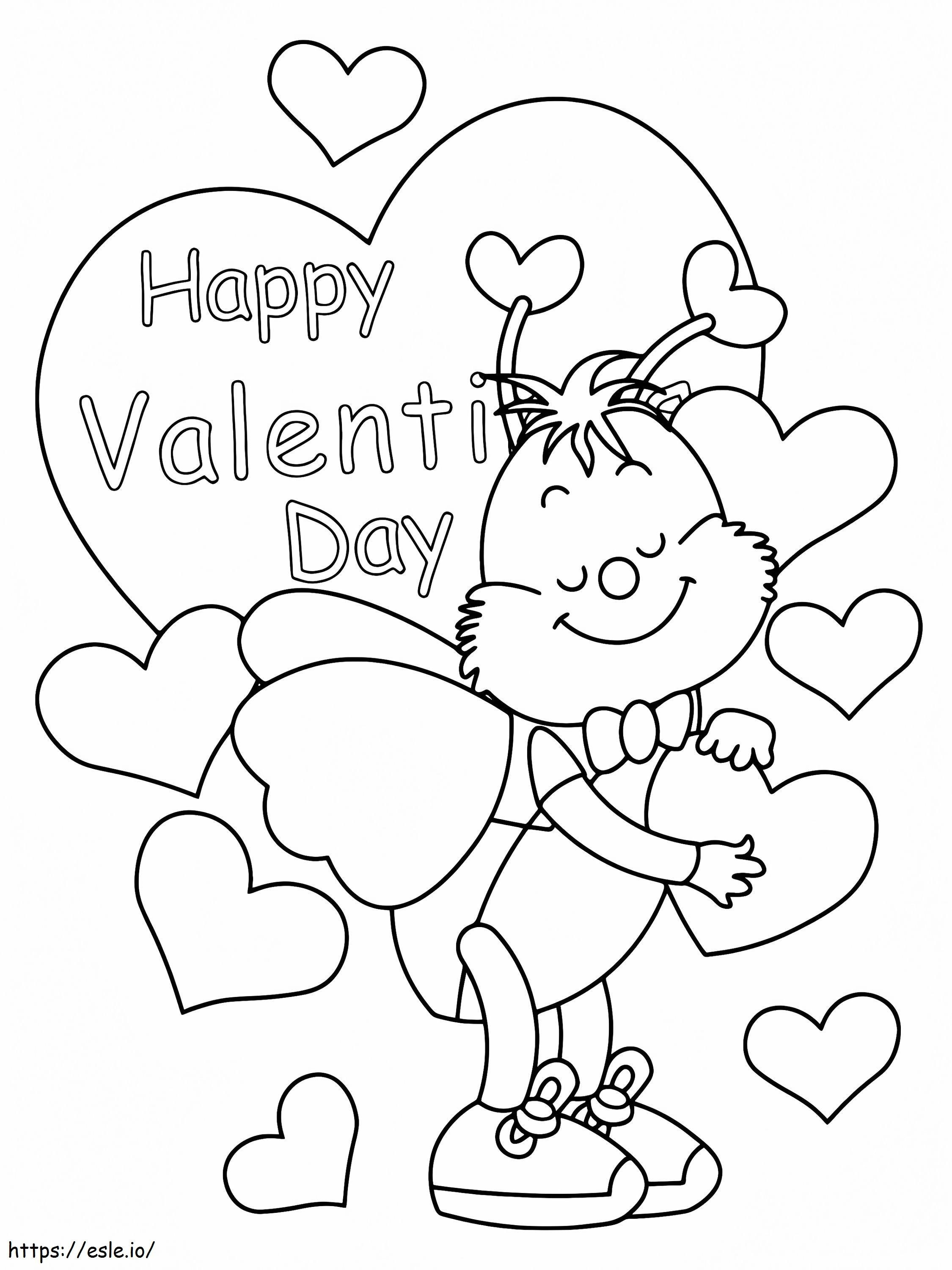 Toddler Valentine And Bee coloring page