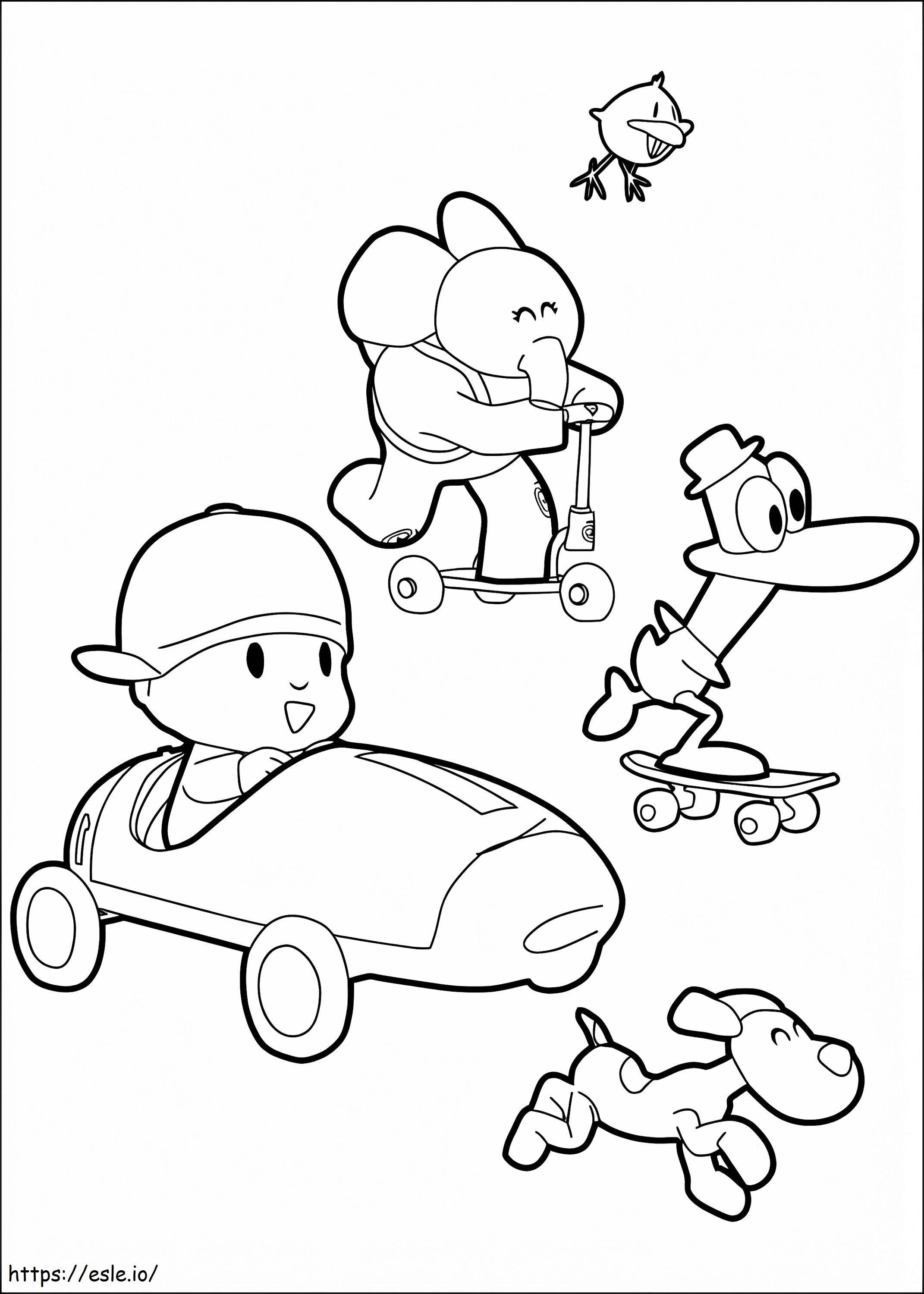 Pocoyo And Friends 2 Coloring Page