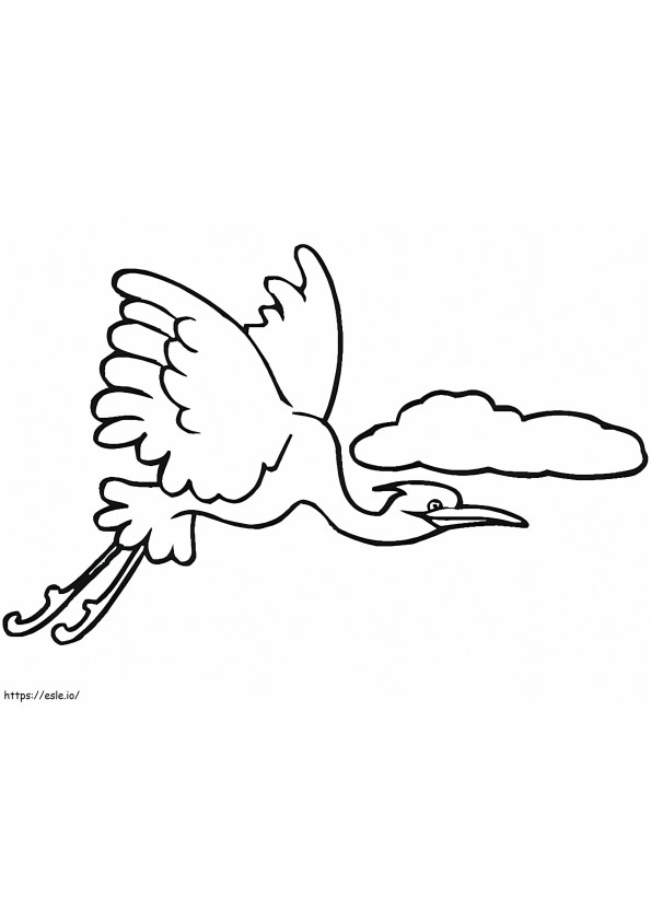 Flying Egret coloring page