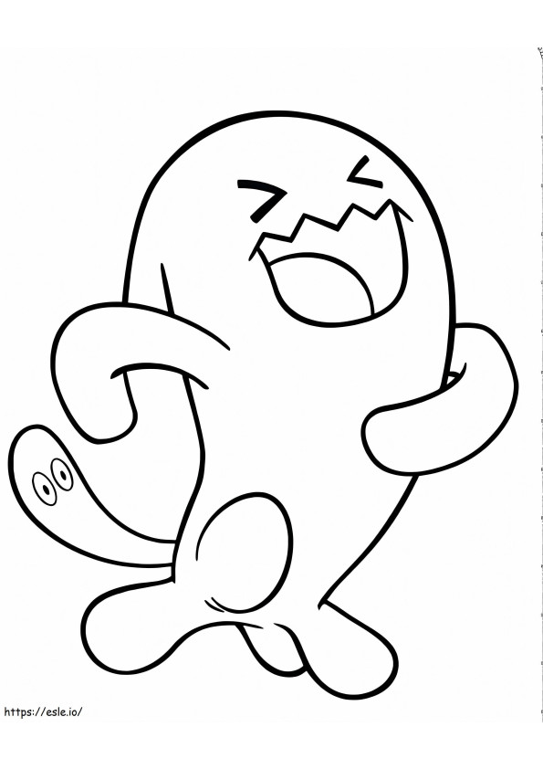Coloriage Wobbuffet pas Pokémon à imprimer dessin