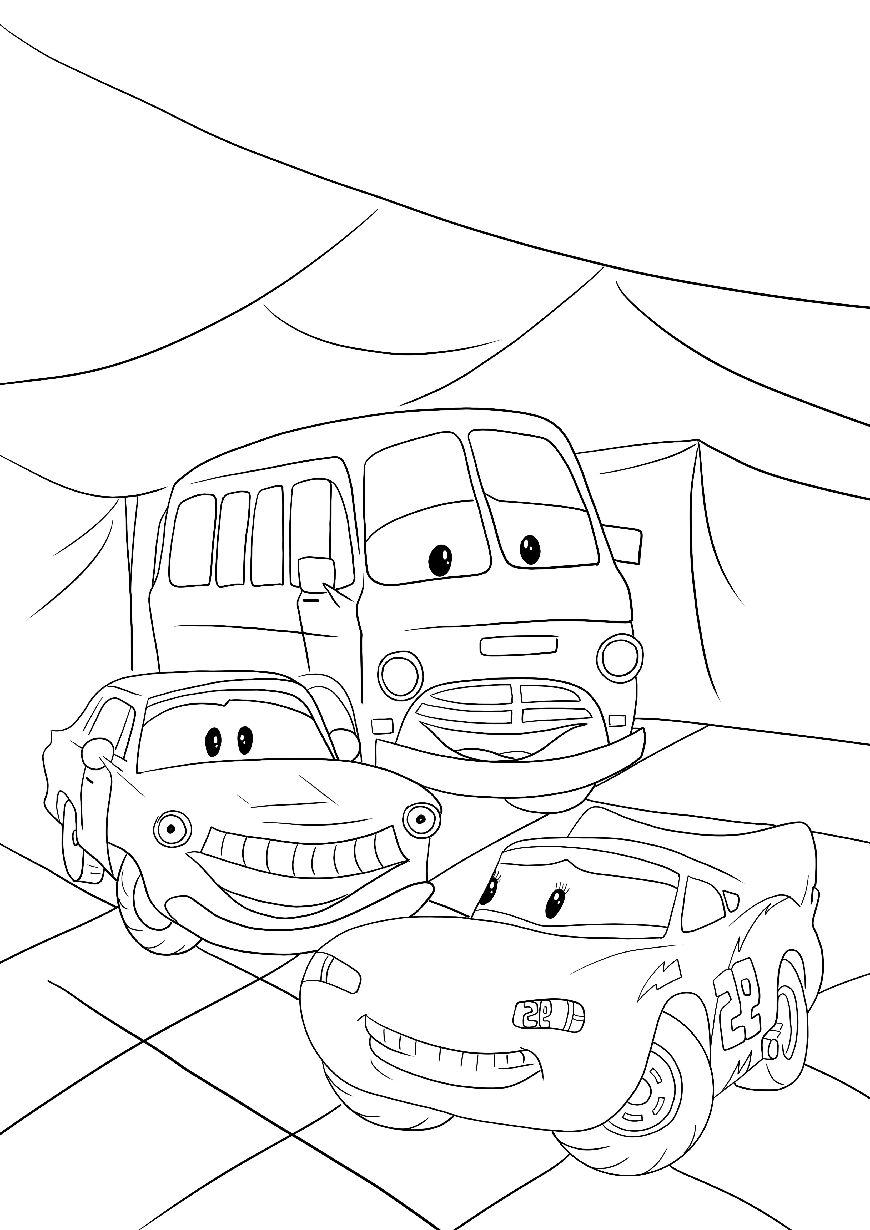 Lighting McQueen prepares for racing coloring and printing free