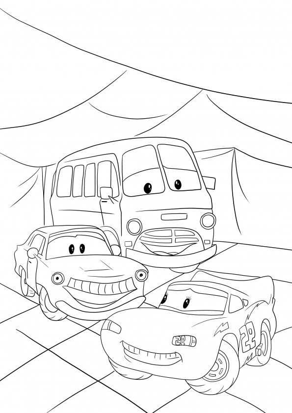 Lighting McQueen prepares for racing coloring and printing free
