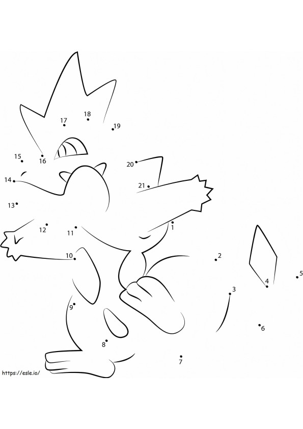 Coloriage Croconaw Pokémon Point à Point à imprimer dessin