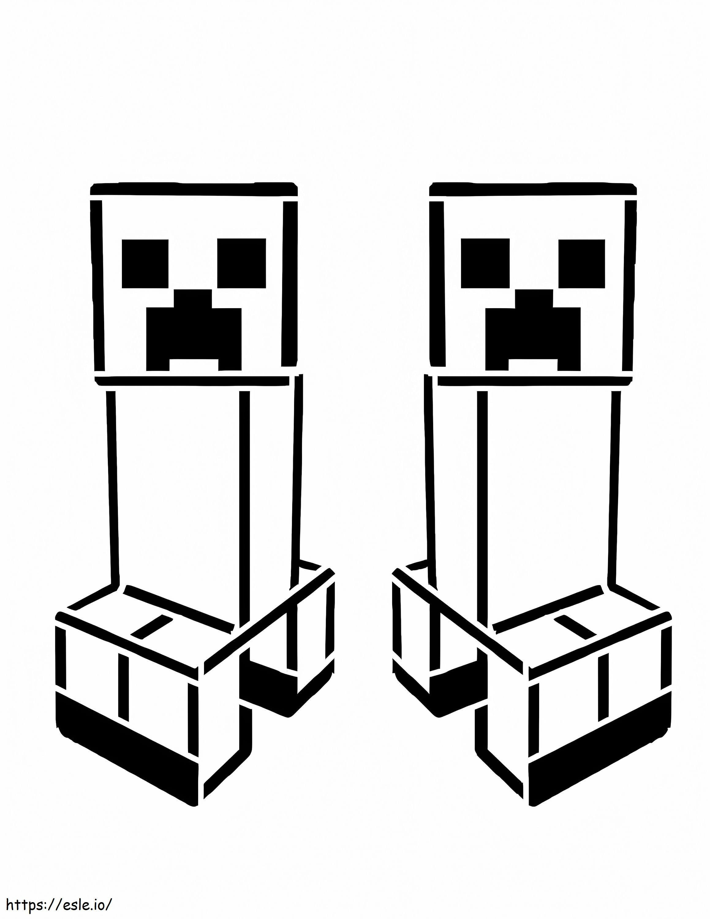 Minecraft Creepers Coloring Page