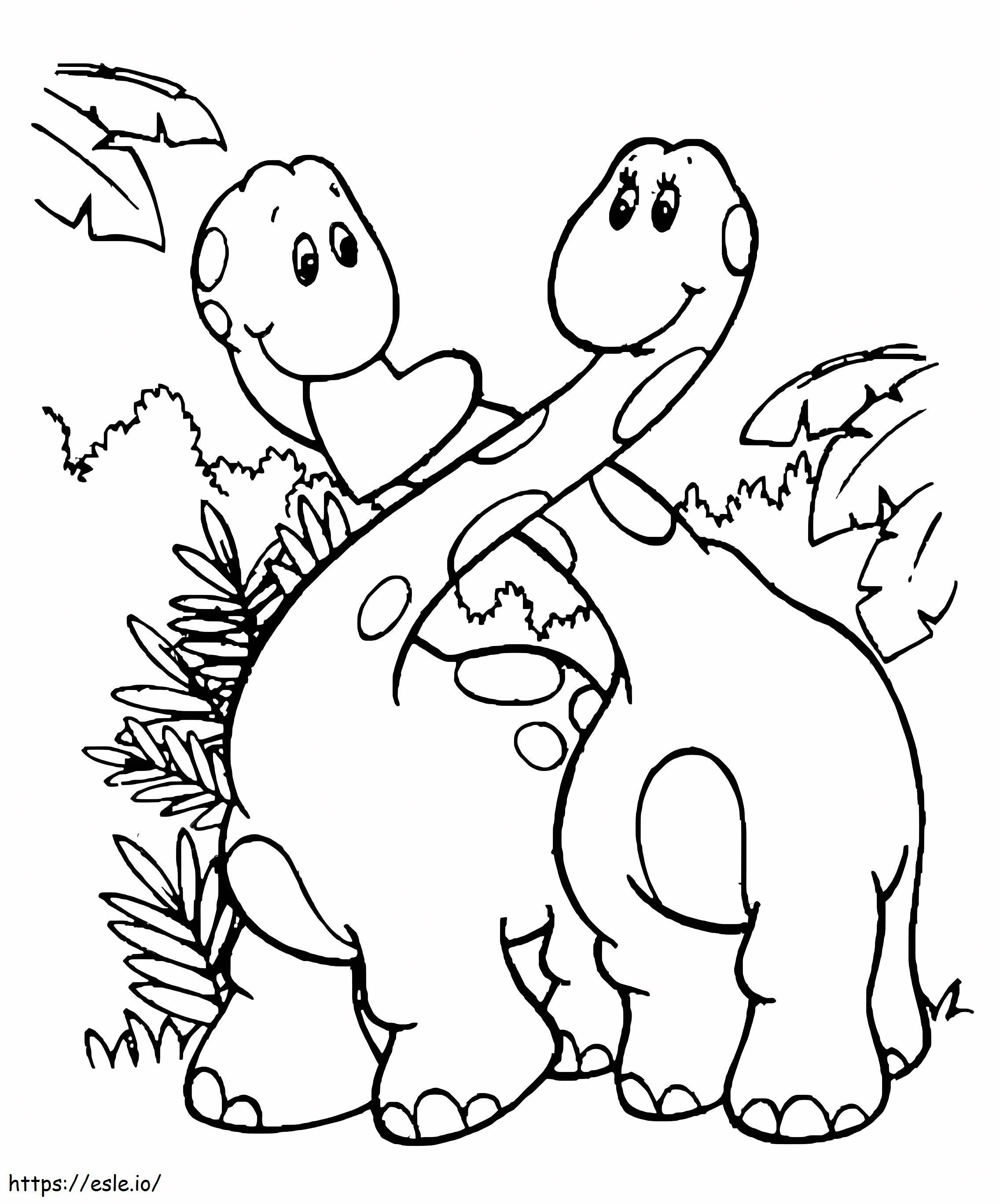 Dino Love coloring page