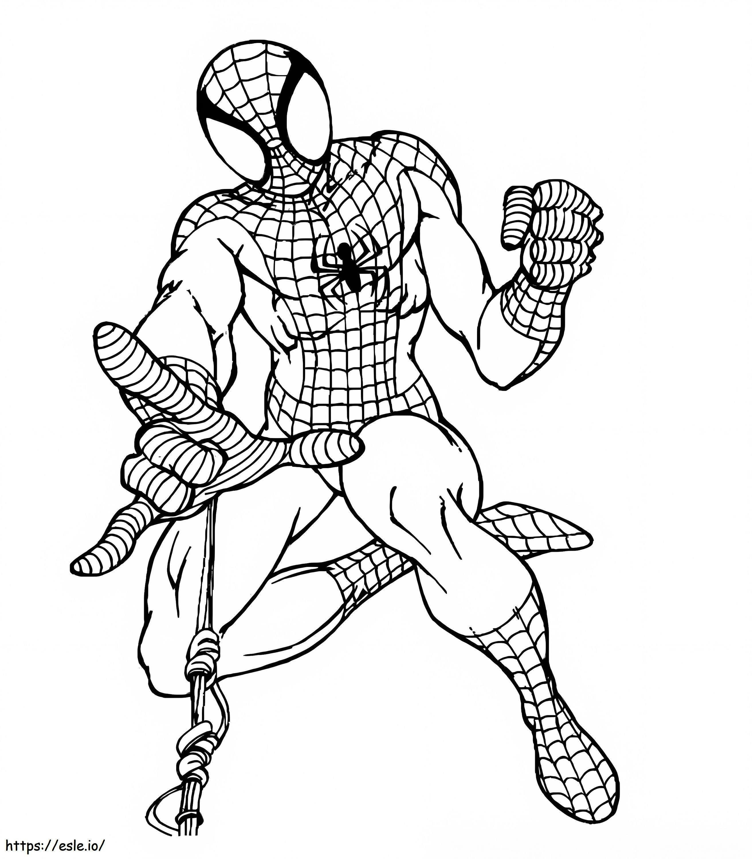 Eenvoudige tekening van Spider-Man kleurplaat kleurplaat
