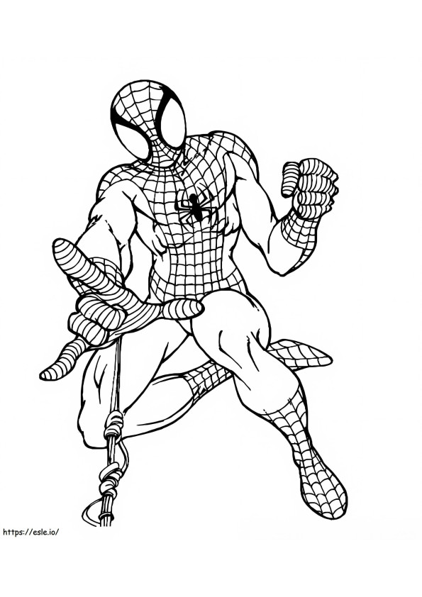 Eenvoudige tekening van Spider-Man kleurplaat