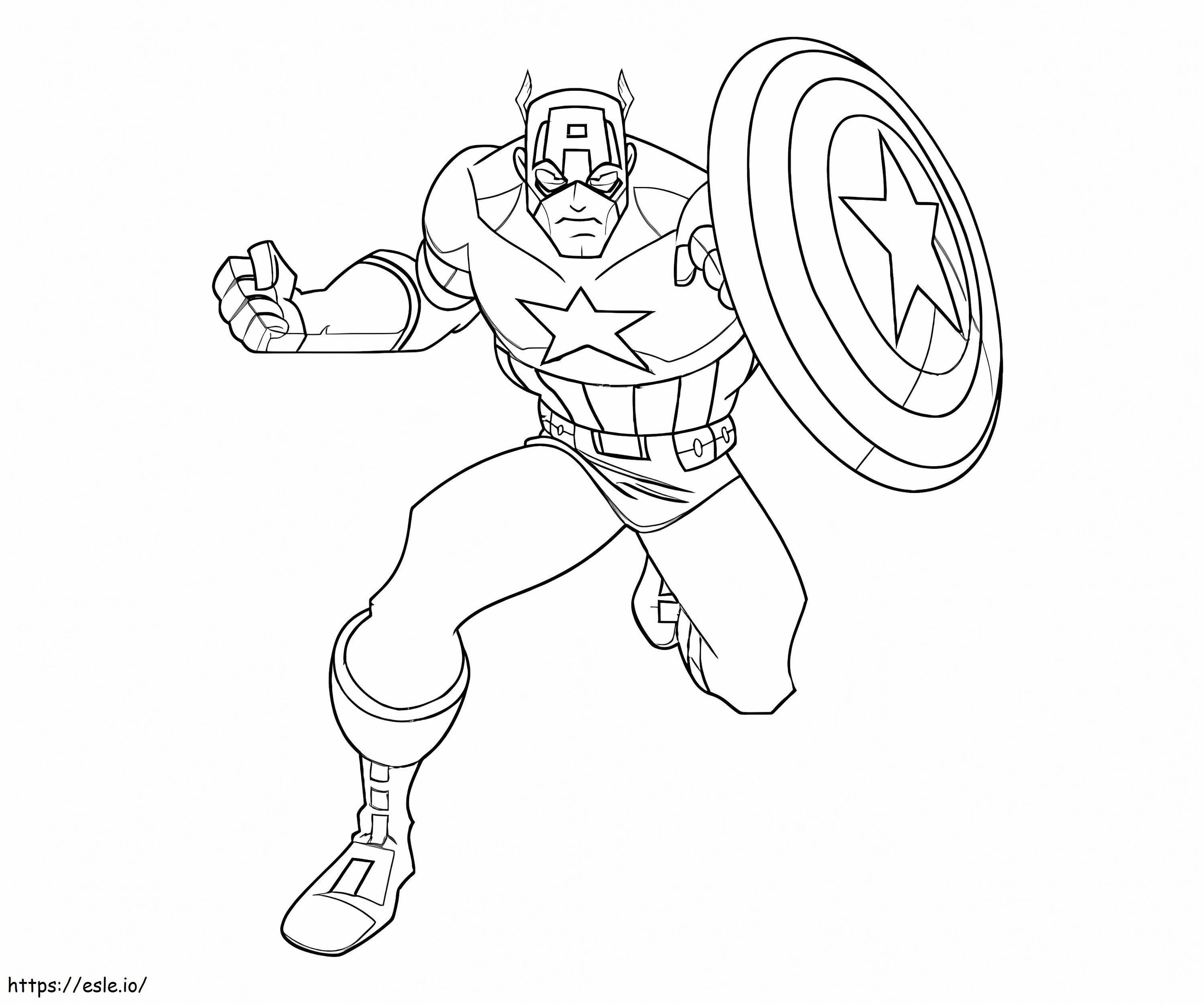Coloriage Dessin animé Marvel Captain America à imprimer dessin
